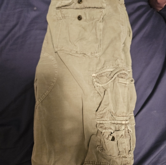 Buffalo David Bittin  Mens Cargo Shorts Size 30 Green Military Tan - Picture 5 of 7